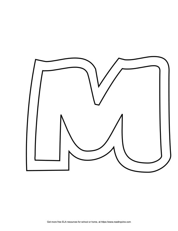 Sports Outline Capital Bubble Letter M