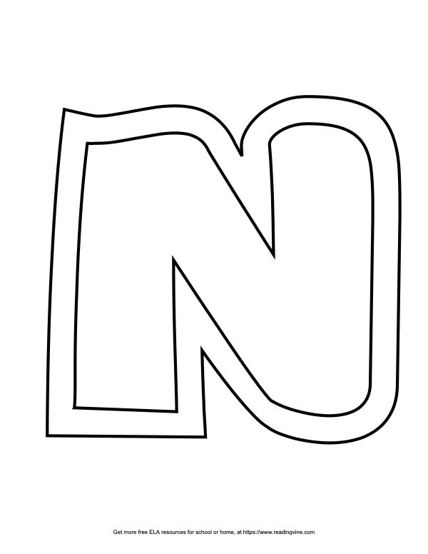 Sports Outline Capital Bubble Letter N