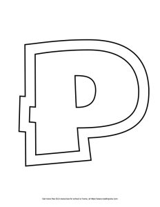 Sports Outline Capital Bubble Letter P