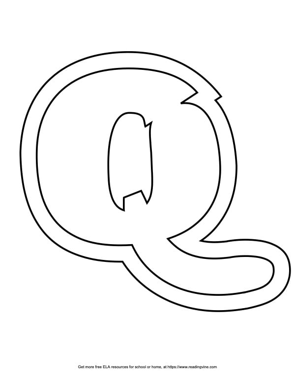 Sports Outline Capital Bubble Letter Q