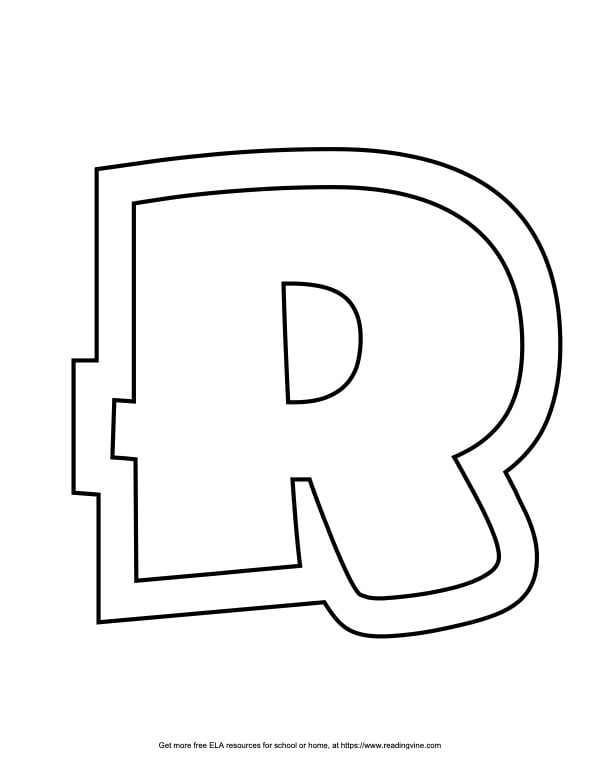 Sports Outline Capital Bubble Letter R