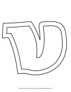 Sports Outline Capital Bubble Letter V