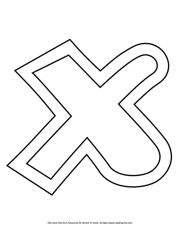 Sports Outline Capital Bubble Letter X