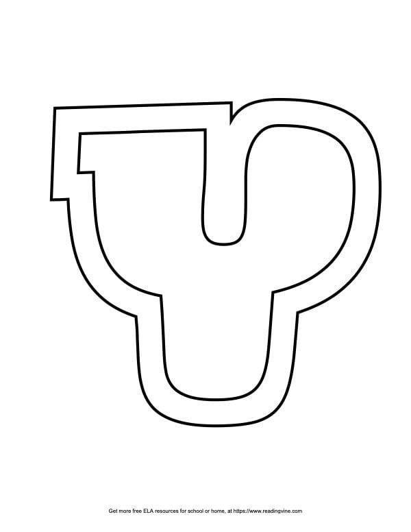 Sports Outline Capital Bubble Letter Y
