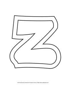 Sports Outline Capital Bubble Letter Z