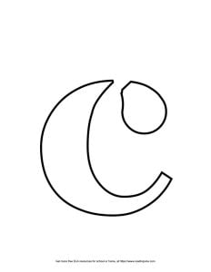 Stencil Lowercase Bubble Letter C