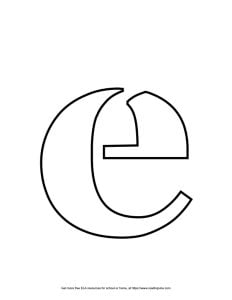Stencil Lowercase Bubble Letter E