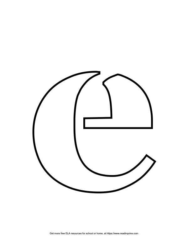 Stencil Lowercase Bubble Letter E