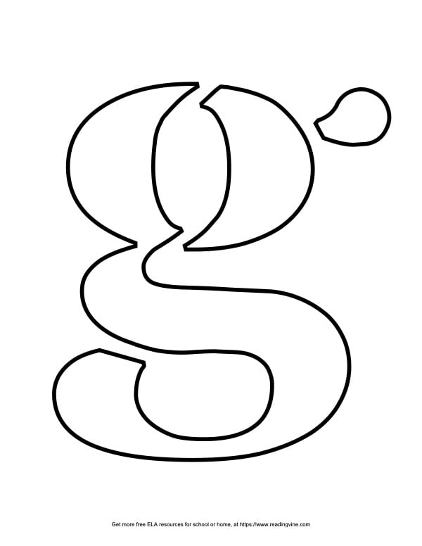 lowercase g bubble letter