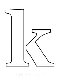 Stencil Lowercase Bubble Letter K