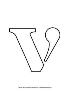 Stencil Lowercase Bubble Letter V