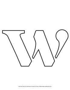 Stencil Lowercase Bubble Letter W