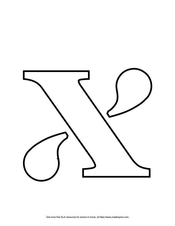 Stencil Lowercase Bubble Letter X