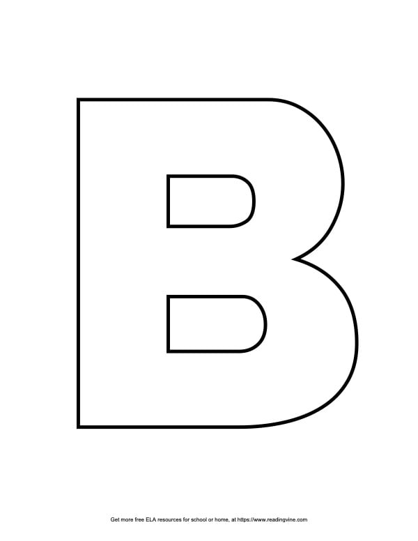 Straight Block Capital Letter B