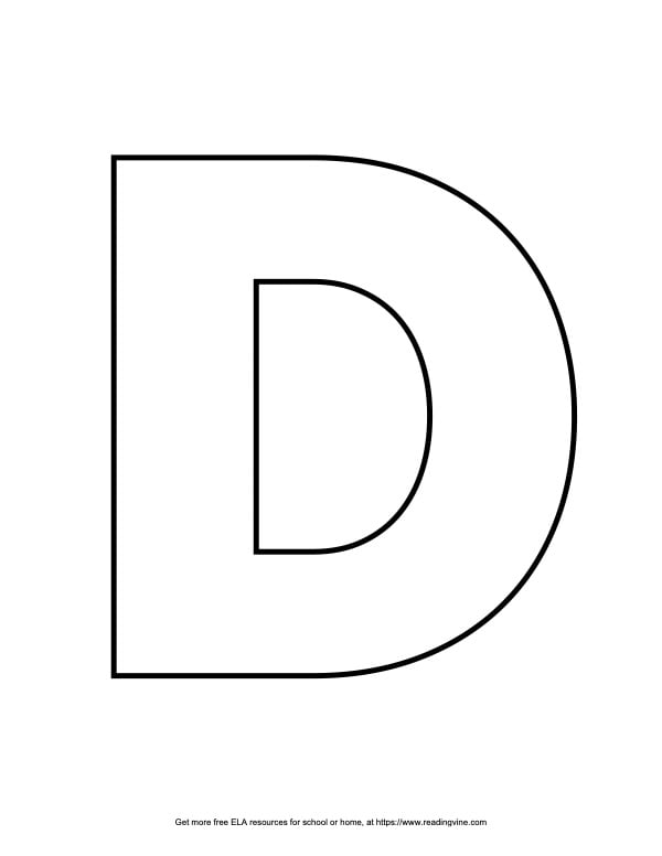 Straight Block Capital Letter D