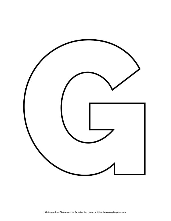 Straight Block Capital Letter G Image - ReadingVine