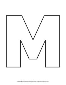 Straight Block Capital Letter M