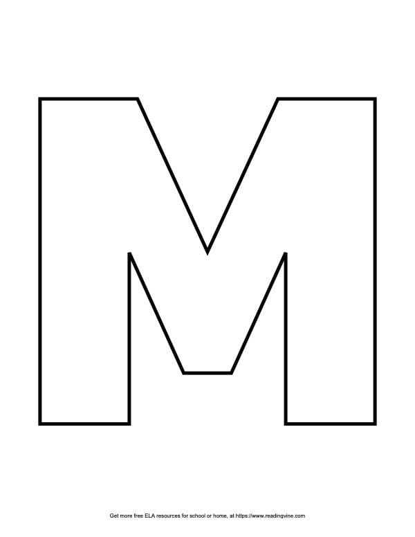 Straight Block Capital Letter M