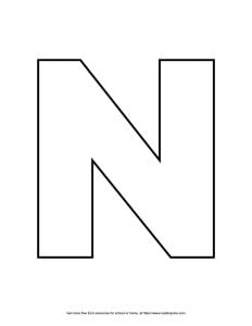 Straight Block Capital Letter N