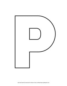 Straight Block Capital Letter P
