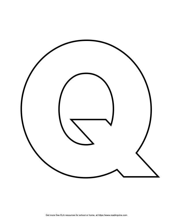 Straight Block Capital Letter Q