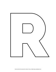Straight Block Capital Letter R
