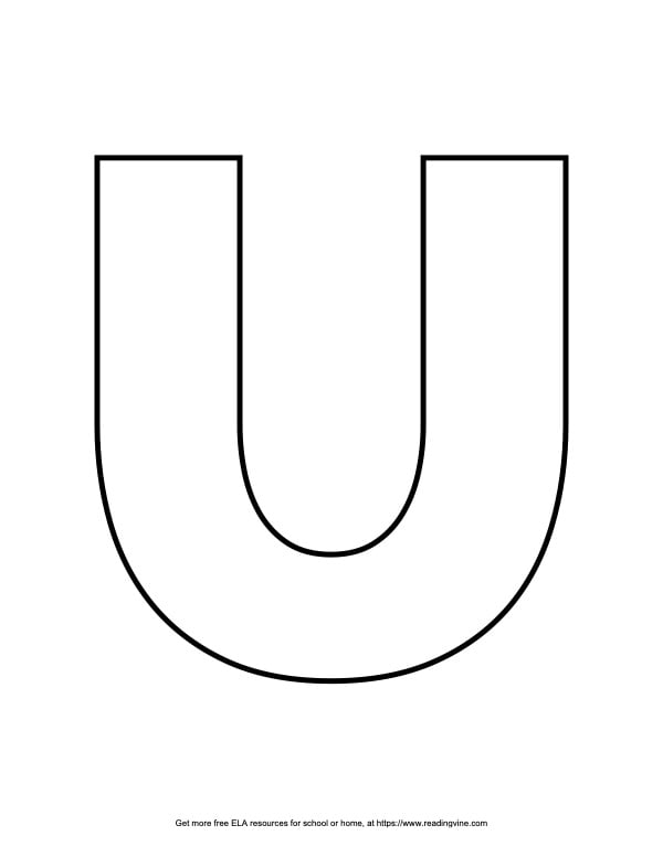 Straight Block Capital Letter U