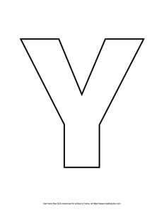 Straight Block Capital Letter Y
