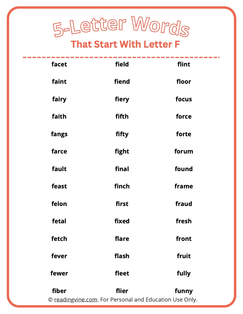 5 Letter Words