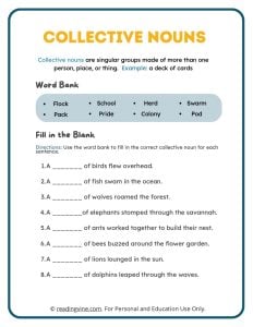 Fill in the Blank with Collective Nouns Activity