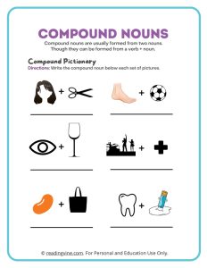 Compound Nouns Pictionary Activity