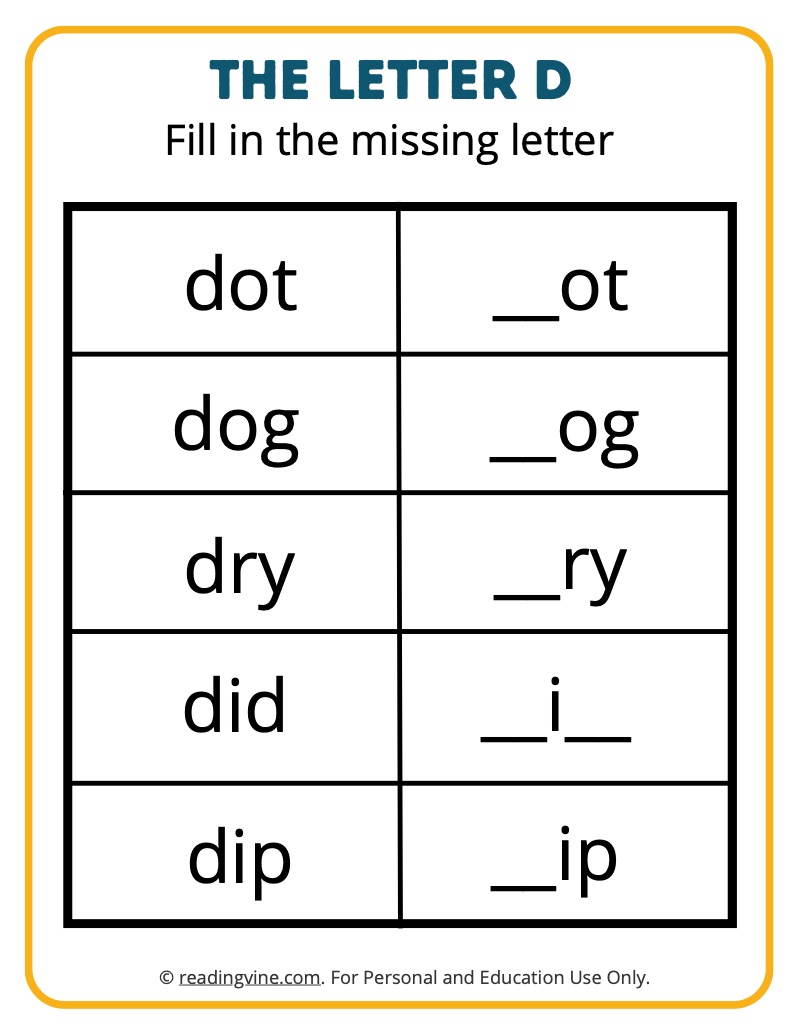 Fill in the Missing D