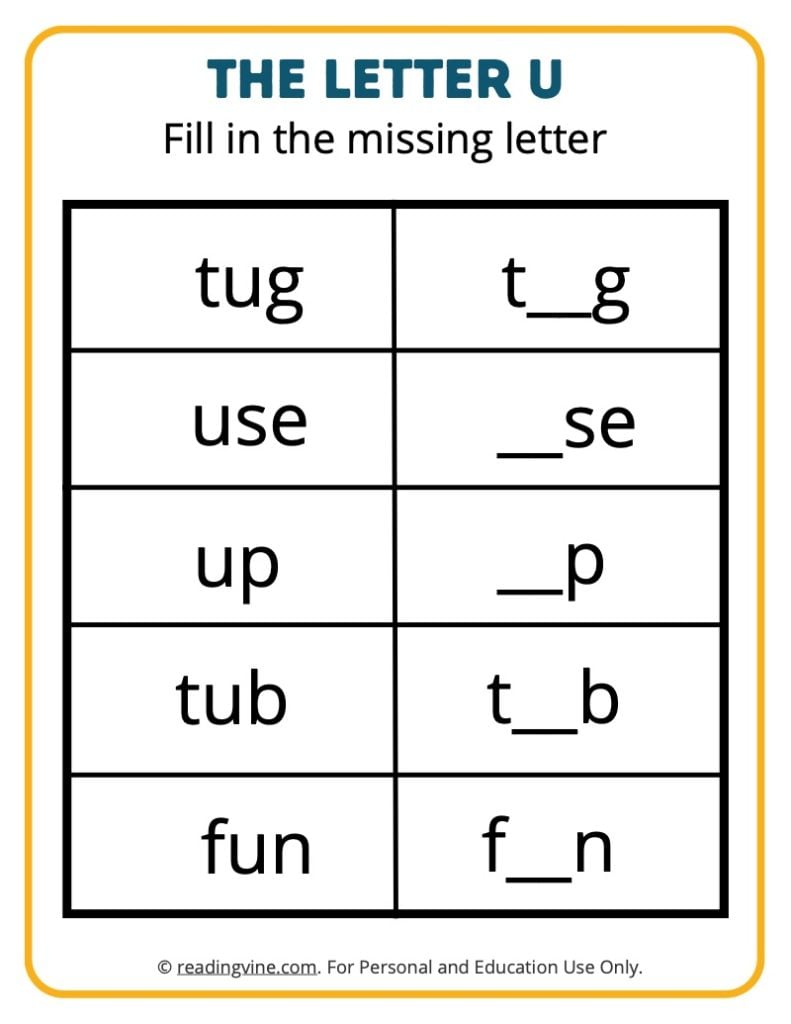 Fill in the Missing Letter T