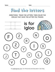 Find and Color the Uppercase Letter I Worksheet