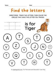 Find and Color the Uppercase Letter T