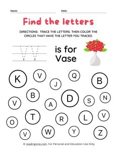 Find and Color the Uppercase Letter V