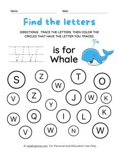 Find and Color the Uppercase Letter W