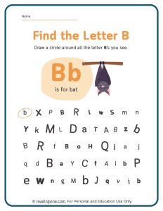 Find the Letter B Activity