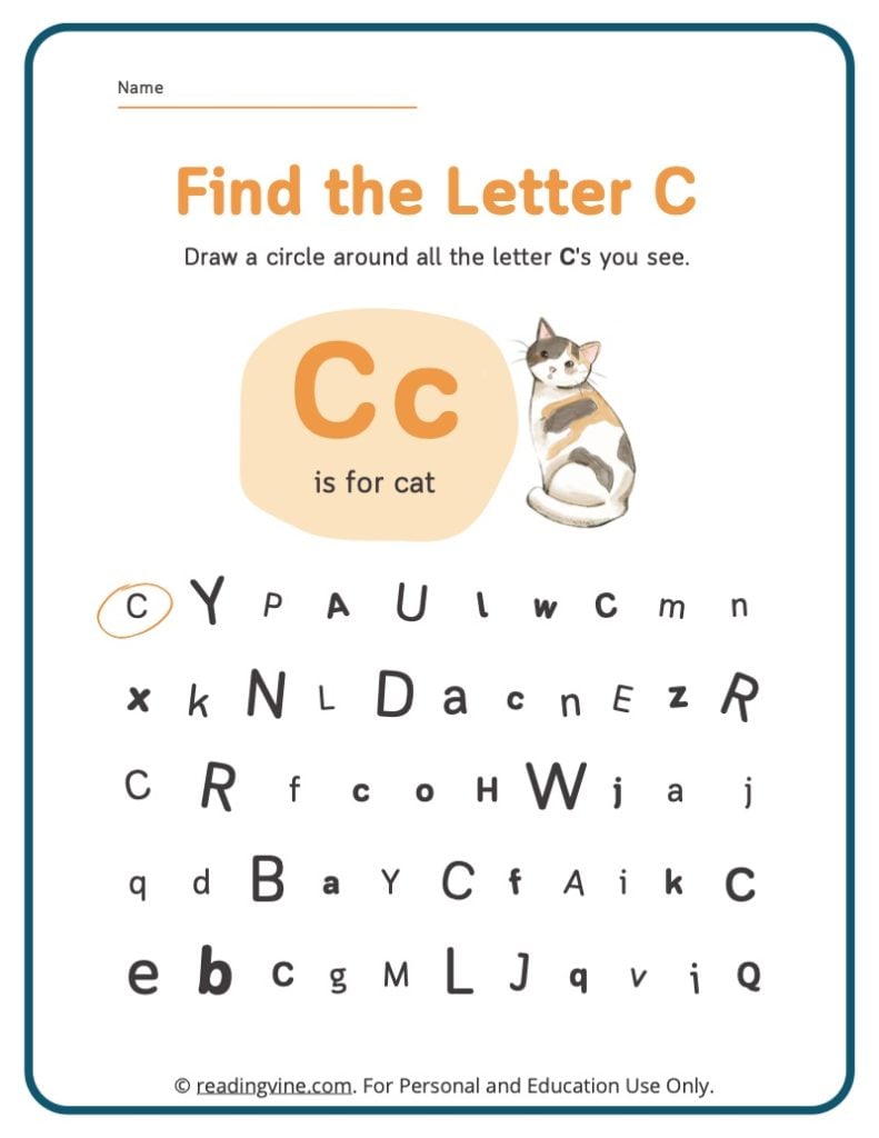 Find the Letter C Activity