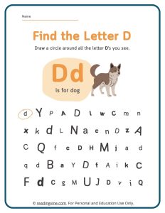 Find the Letter D Activity