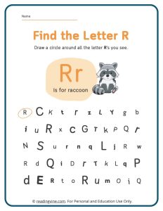 Find the Letter R Worksheet