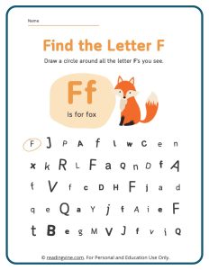 Find the Letter F Worksheet