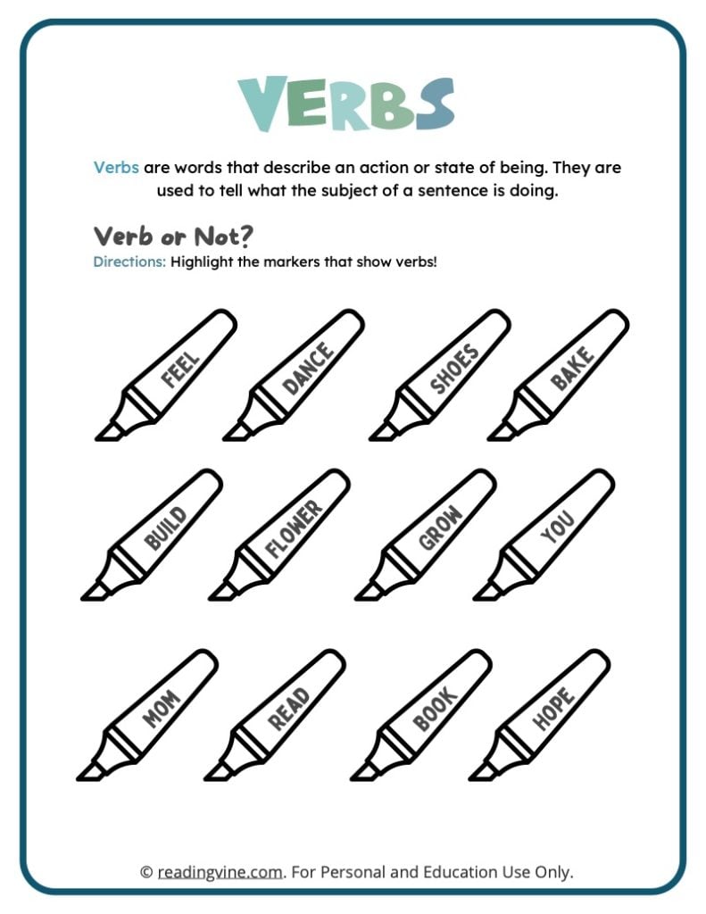 Highlight the verbs activity