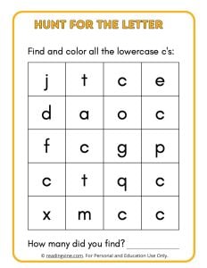 Hunt for the Lowercase Letter C