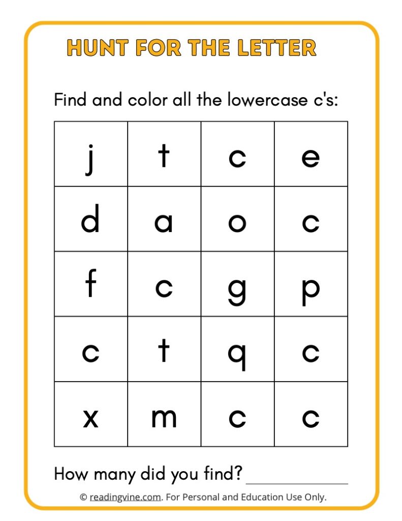 Hunt for the Lowercase Letter C
