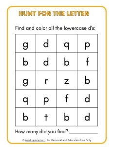 Hunt for the Lowercase Letter D