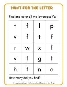 Hunt for the Lowercase Letter F