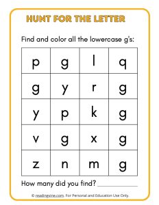 Hunt for the Lowercase Letter G