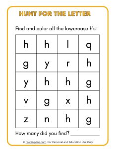 Hunt for the Lowercase Letter H