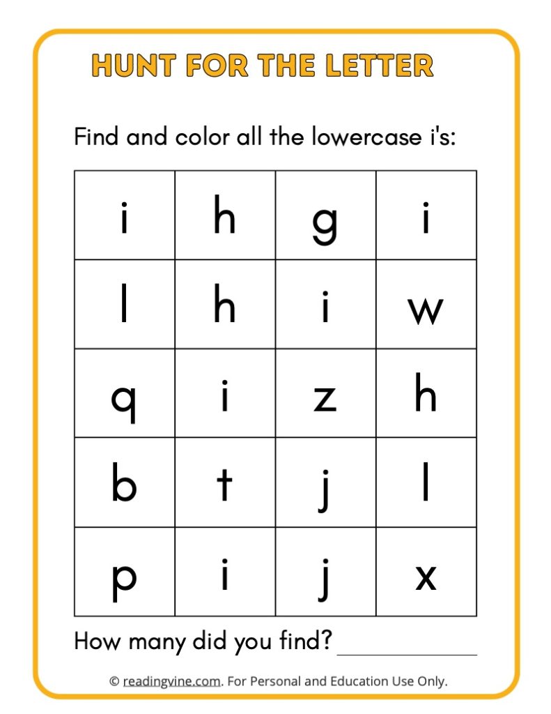 Hunt for the Lowercase Letter I